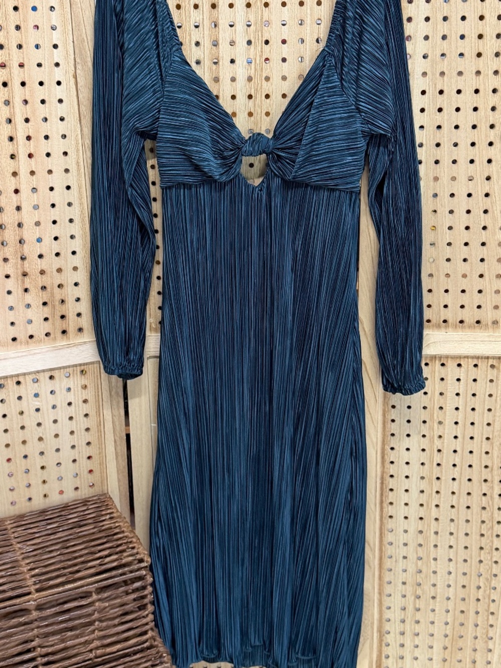 Baltic Born Navy Blue Midi Dress with Knot Front